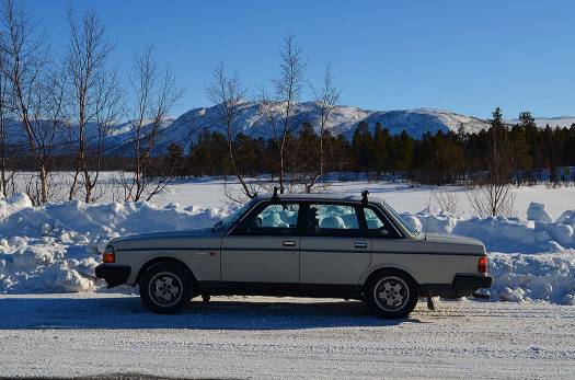 We drove our classic 1987 240 Volvo to the trailhead.