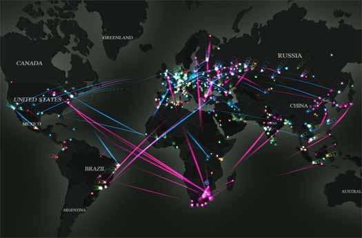 Cyberwar is depicted in real-time at kaspersky.com, prepare to be amazed.