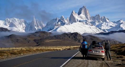 Our first view of what I have always thought of as Patagonia. Fitz Roy is the towering piece of granite straight ahead.
