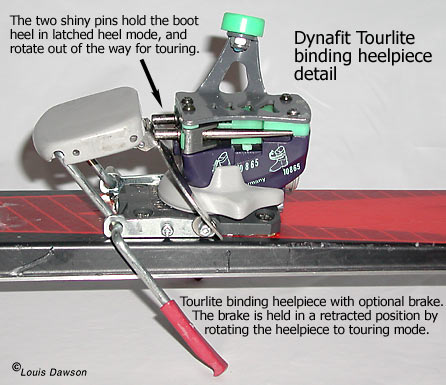 Early Dynafit TLT tech binding heel led to current variety of tech bindings.