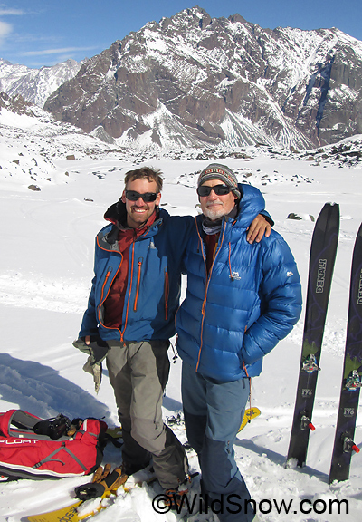 Son Louie and I. He's become quite the adventure traveler in a style that combines a reasonable approach to ski mountaineering along with a 'get it done' attitude.