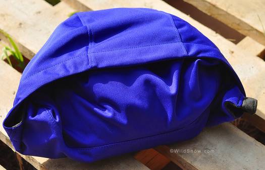 How I pack it -- fold inside helmet compatible hood.