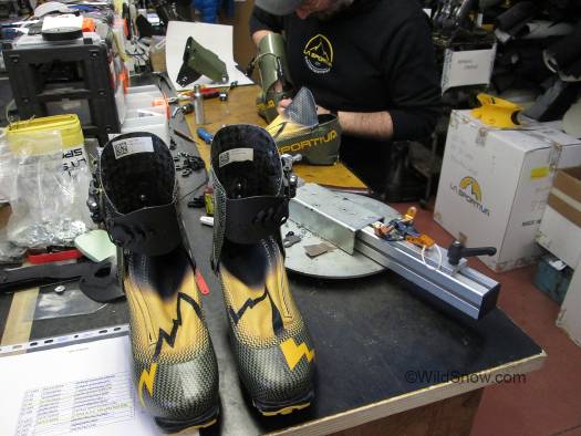 Stratos parts are made elsewhere, then hand assembled at a dedicated workshop at La Sportiva HQ.