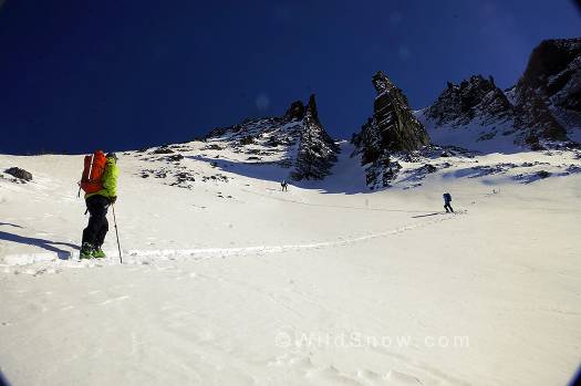 Couldn’t leave Cooke City without a little couloir skiing.