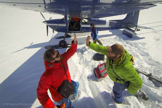 A worthy high-five after 24 days on the glacier – 18 of which we were stormed in.