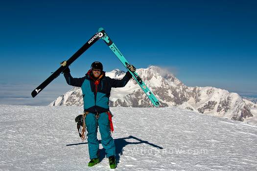 Jordan White on the summit of Mount Foraker.