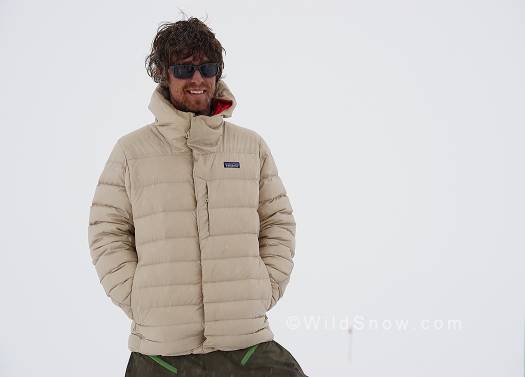 Looking grungy after several weeks on the glacier, but staying comfortable and warm in the Hi-Loft Hooded Down Sweater. The El Cap Khaki color is not my favorite, but the jacket functions well for the right conditions!
