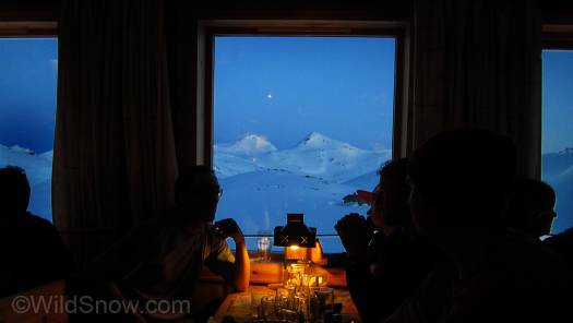 Moonrise from the dining room. This was the beginning of yet another ski tour that happened sooner than later and is worth a blog post of its own. Read on.