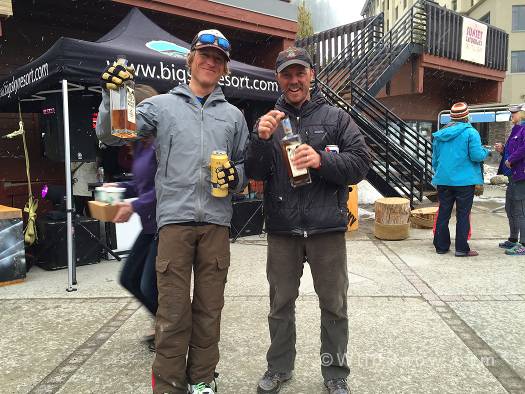 Race co-directors Noah and Casey cheer some Montana whiskey in celebration of successfully pulling off this race.