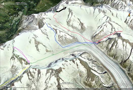 GoogleEarth overlay of the entire trip.