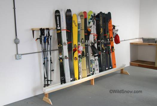 Ski rack version 1.2 in the new shop studio office.
