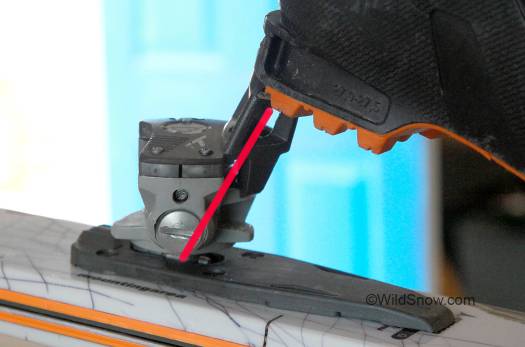 Dynafit Vertical series bindings had a heel lifter with a pretty much straighter line of force that did not unduly work the top plate.