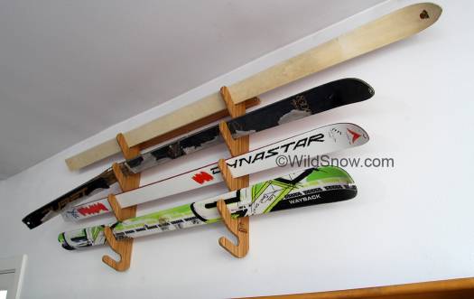Installed and filled with ski touring backcountry skis in our living room. 
