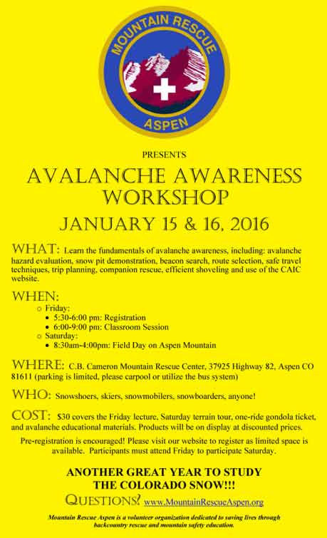 Avalanche Safety Seminar. Workshop