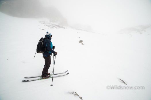 The first day we found icy snow and wind,  foggy weather.