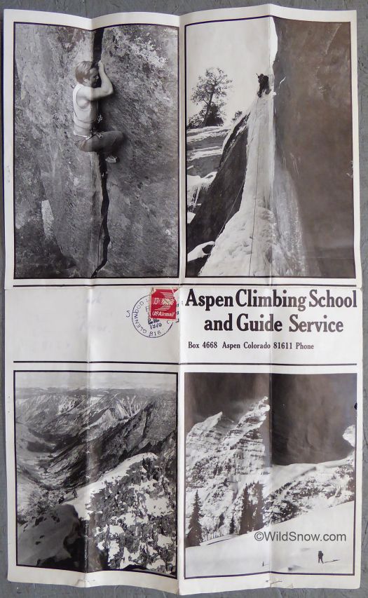 Aspen Climbing School brochure circa 1976.