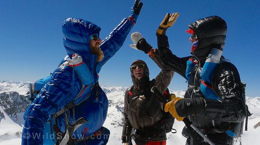 High fives on the summit.