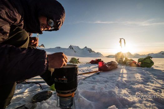 Cooking up a meal on the Monarch Icefield