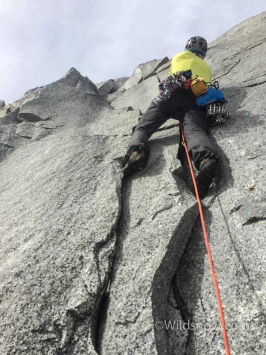Lovely granite on the first pitch of the East face of Middle Gunsight