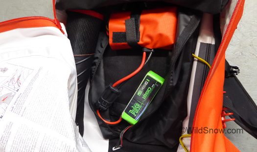 LiPo 1250 mAh battery connected to Voltair pack, impressive performance, weight savings, and even a noticeable increase in cargo volume.
