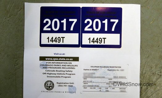 Colorado snowmobile registration 2017.