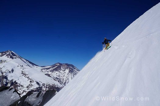 Griffin's first legitimate ski descent on Dynafits, and  he choose some steeps at 17,700' for the test run.