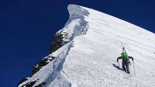Tabke opening the route to the central summit of Loma Larga. Photo Griffin Post