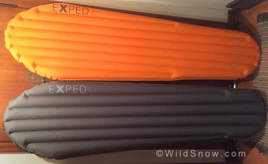 The Synmat Hyperlite (orange) and the Downmat Winterlite (grey)