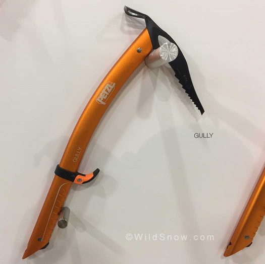 New for Fall 2017 is Petzl’s version of a lightweight ski mountaineering axe; the Gully. Looks sweet!