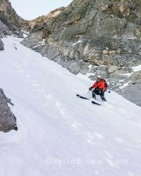 Make no mistake, this line is a full-on alpine day that involves real climbing with very steep skiing, but if you catch good snow, what an adventure!