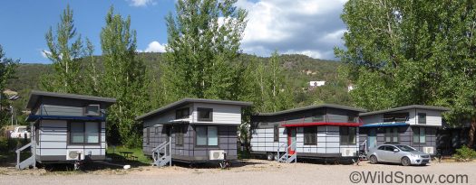Aspen Skiing Company purchased and located these tiny houses for employee housing. They made a clever move in utilizing an RV park that allows year round  rentals with no time limit for stay.