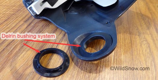 Cuff does not have removable bushings or a cant system, but it _does_  have a nicely executed Delrin bushing system that will probably last for the overall life of the boot.