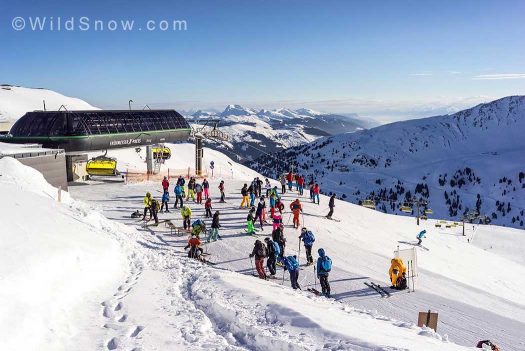 Skintrack from the top of chairlift