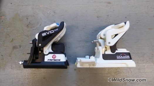 Evo (left) heel weighs 204 grams, Vipec (right) is 212.