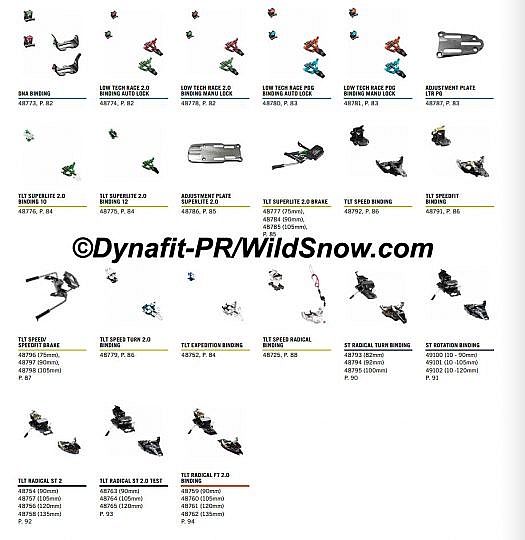 Dynafit ski touring bindings retailing 2017-2018. Note lack Beast model, but retention of Speed Radical
