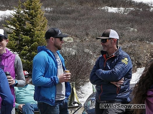 Exchanging avalanche safety tips, or discussing world peace? Commenters please let us know.
