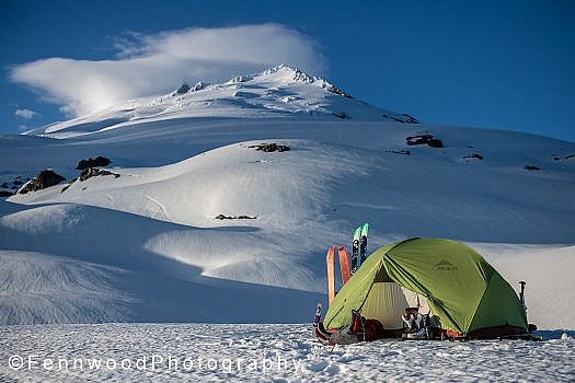 Our camp below Mount Baker’s Squak Glacier.