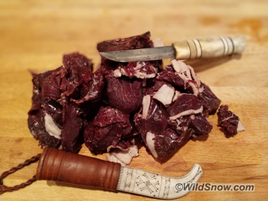 Souvas-Salted and cold-smoked reindeer meat. Photo by Aaron Schorsch.