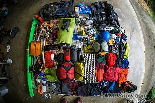 All the gear for an expedition to Denali.