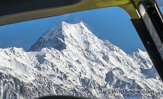 Mt. Cook from the helicopter on our flight in.