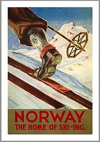 Vintage poster available from Vintage Ski World.