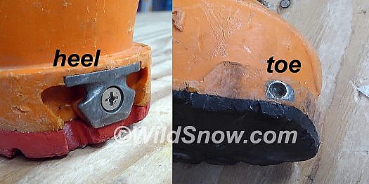 Dynafit Standard tech fitting on the toe of this boot, notice the extra sole material. MORE, this is the only fitting, Dynafit or otherwise, that provides a smooth outer profile to the sole, which is best for bindings such as Salomon Shift. (That said, Quick Step works in Shift, but is not forgiving of any shortening of the sole due to wear.