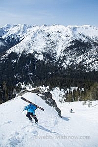 Cruising up the Cascadian Couloir last spring. Thanks to Nick Webb for the photo. Click all images to enlarge.