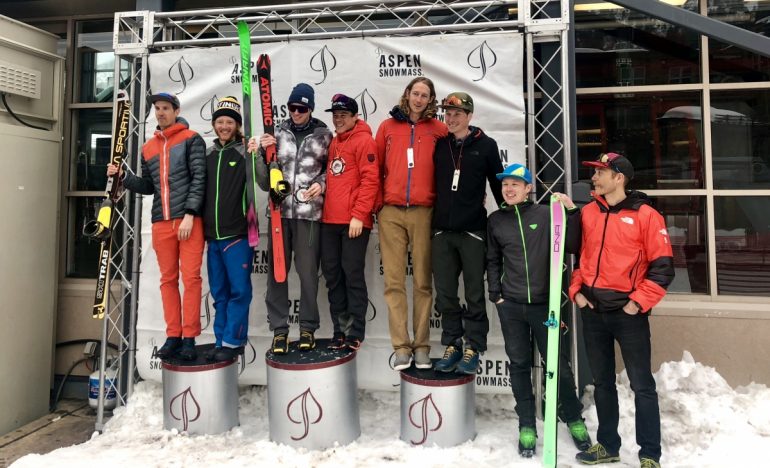 Paul and Sean on the Podium for the Power of 4 Ski Mountaineering Race