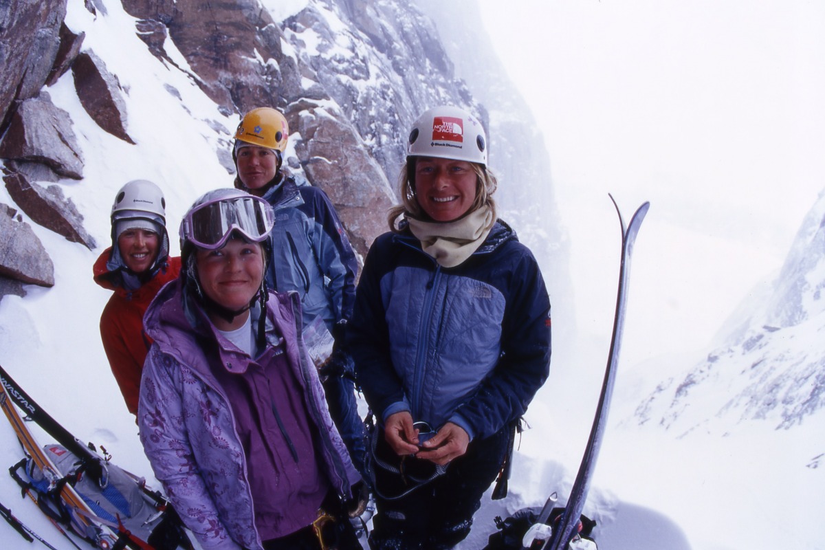 Ingrid Backstrom, Meg Oster, Hilaree Nelson and Kasha Rigby. Baffin Island 2005.