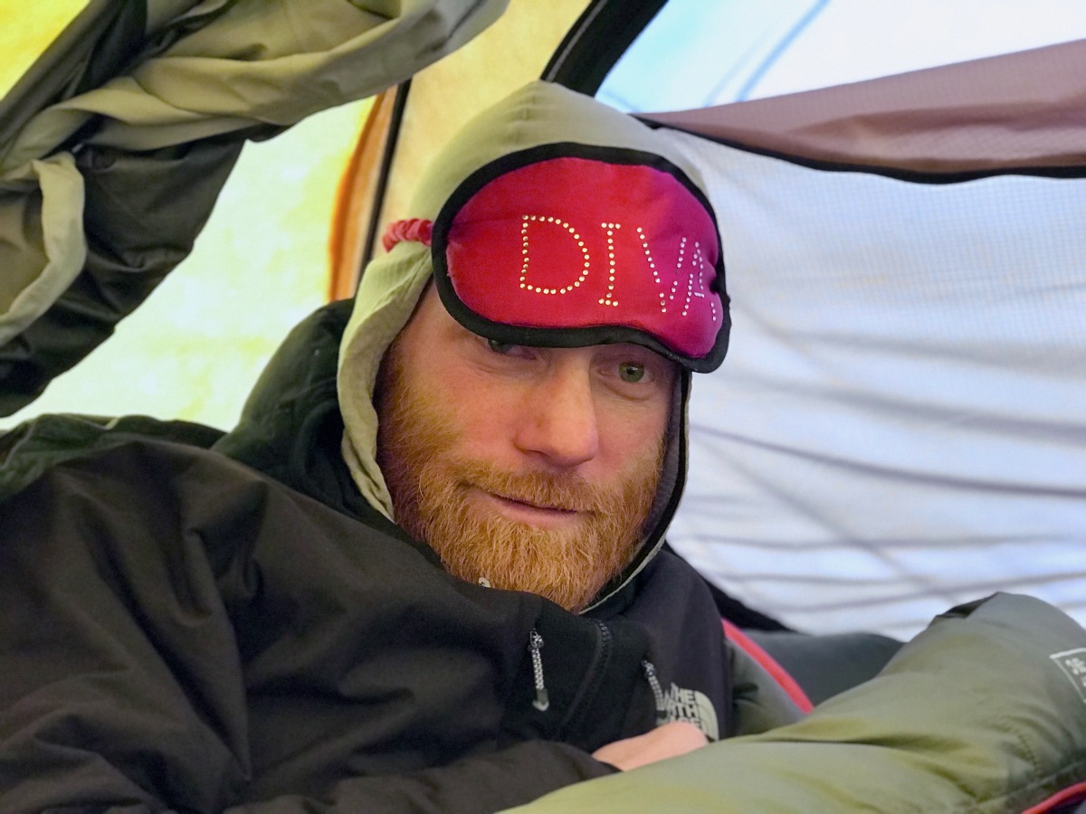 Gary showing his true colors at camp high on Denali.