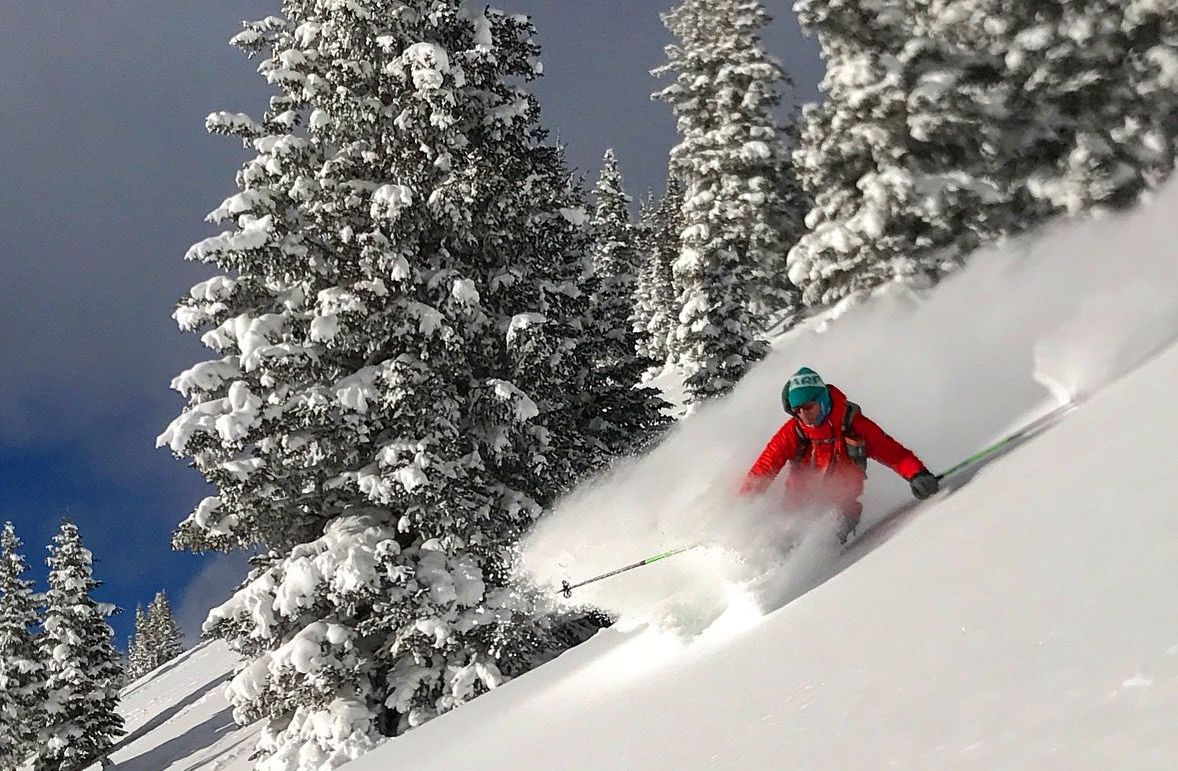 Less weight equal more powder! Teague gets another lap at home in Colorado.