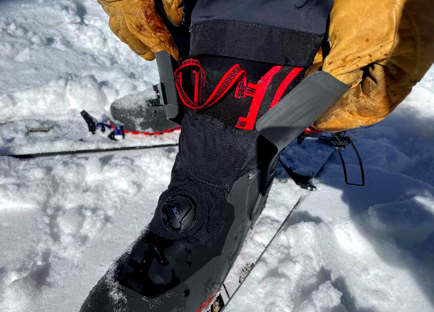 The Backland Pro has a simple cuff system as well as a short gaiter. Low profile and effective.