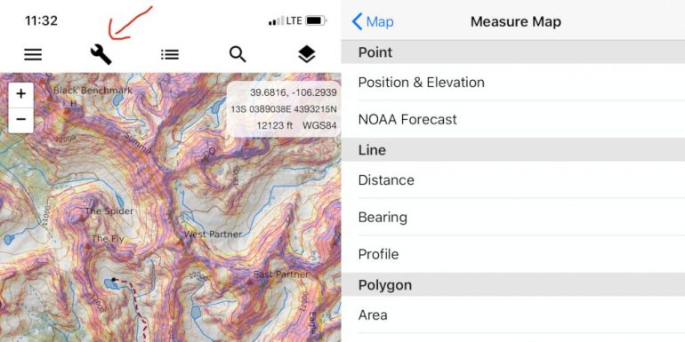 Check your bearing, measure distance, and look at terrain profiles regardless of your cellular connection.