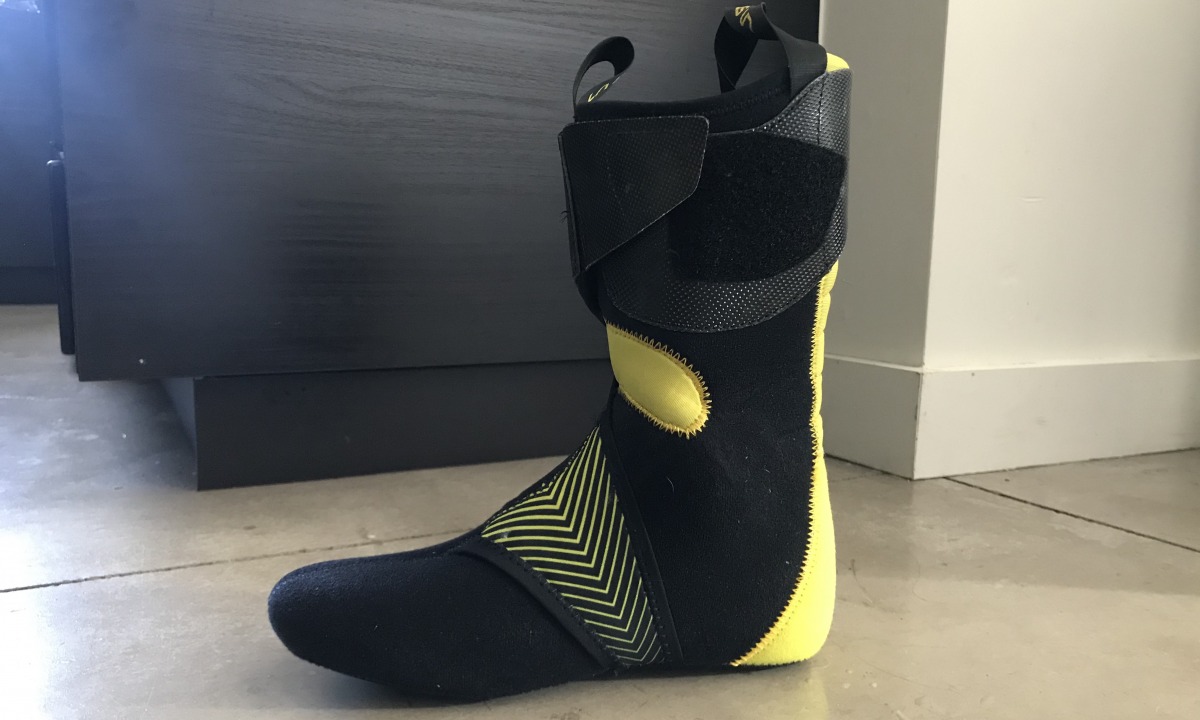 La Sportiva's wrap liner. A bit thin and cold for my taste.